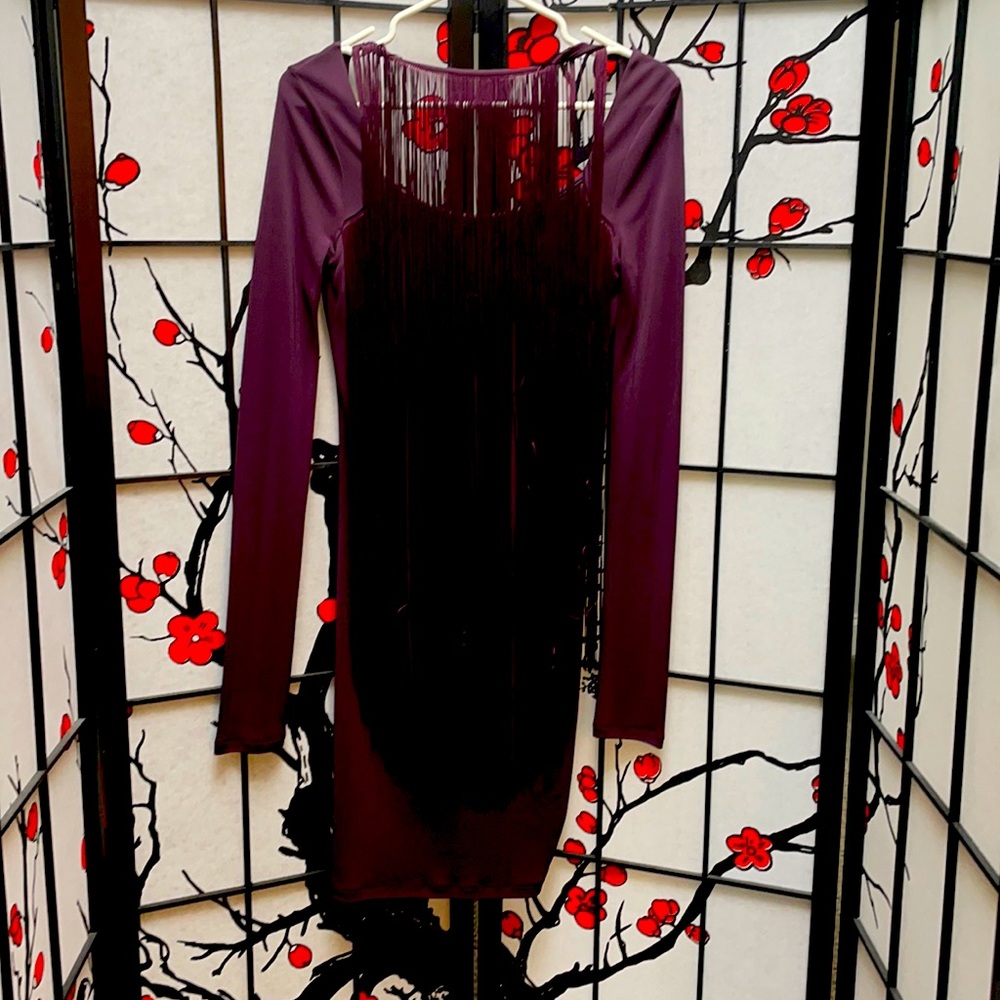 Patrizia Pepe Purple Long Sleeve Flapper Dress